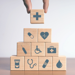 Photo of building blocks symbolizing primary care services.