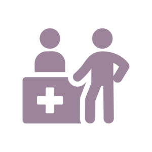 Graphic of a patient and provider.